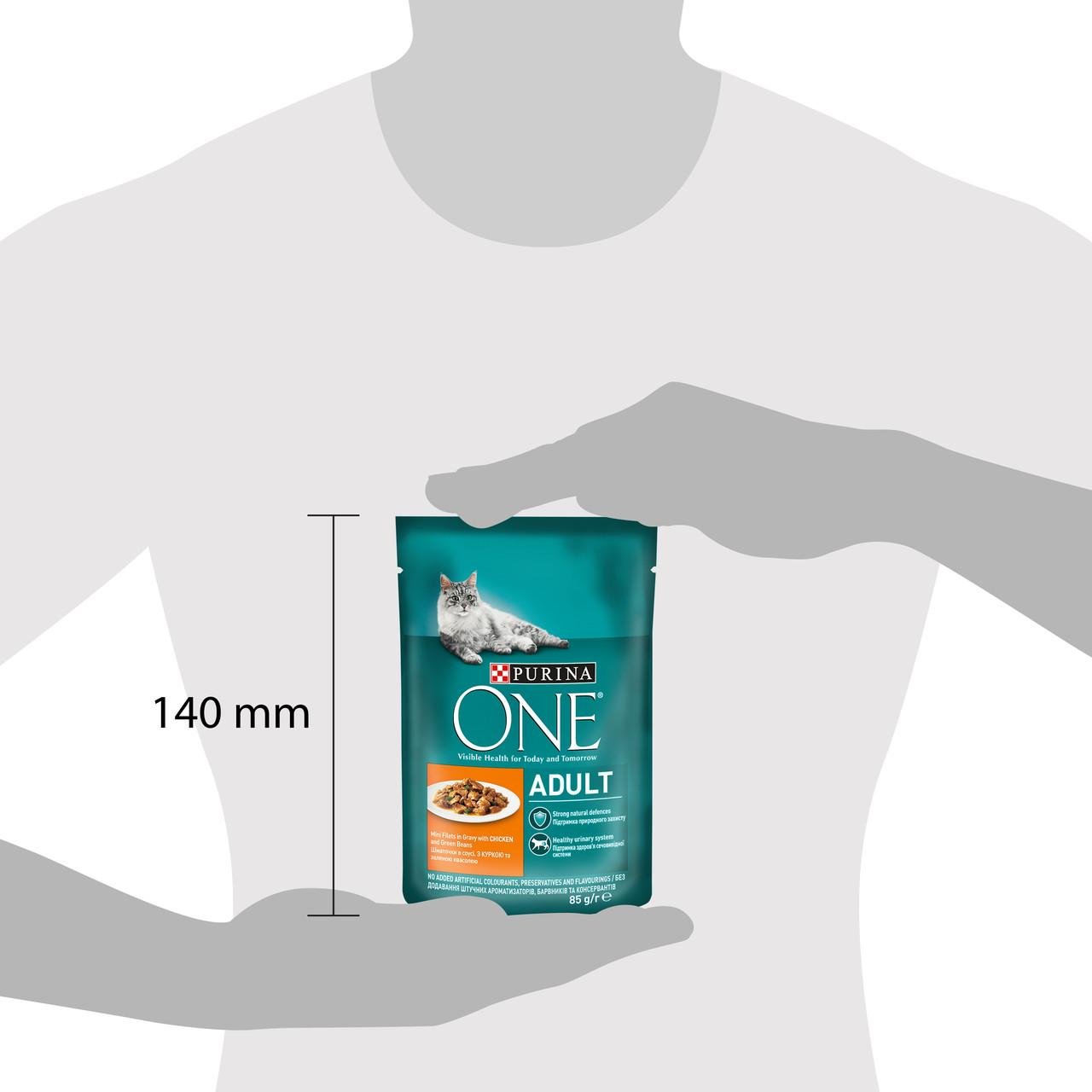 Вологий корм Purina One для котів шматочки в соусі курка та квасоля 85 г (7613038255743) - фото 3