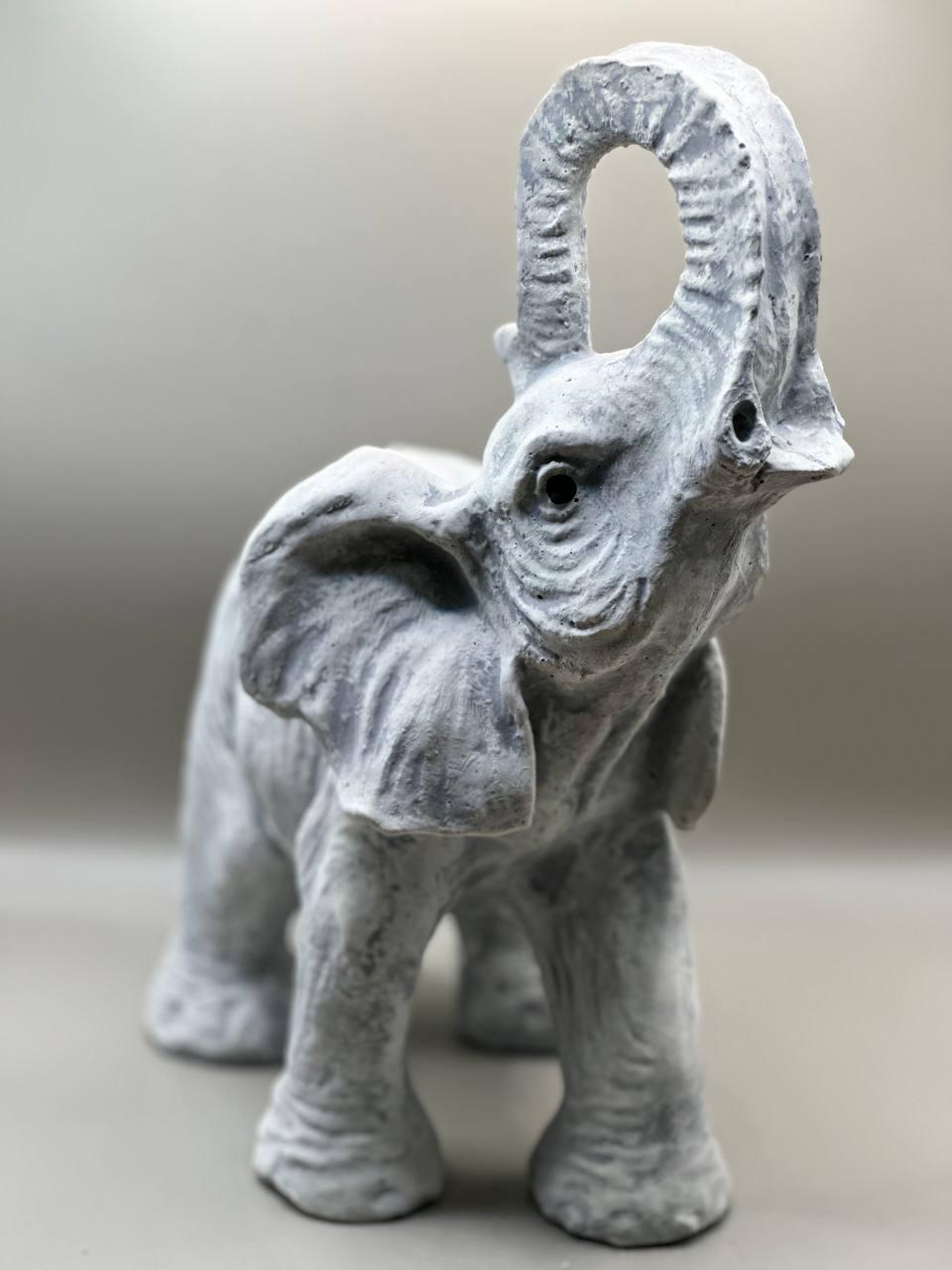 Садовая фигура/статуэтка Слон Африканський из цемента ручная работа 10 см (652644)