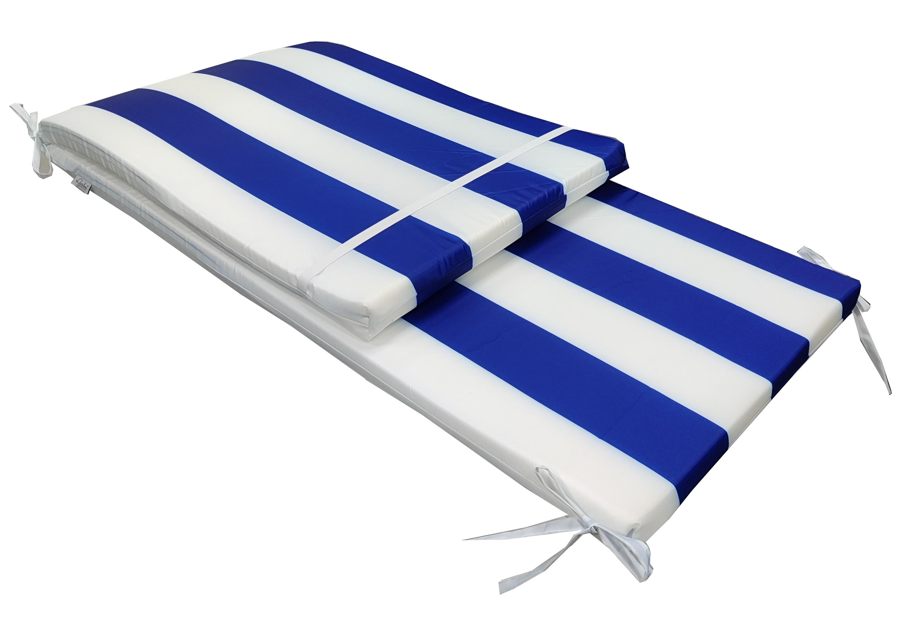 Матрац для шезлонгу eGarden ODESA оксфорд 110 г/м2 195x58x4 см Біло-синій (5882) - фото 2 Матрац для шезлонгу eGarden ODESA оксфорд 110 г/м2 195x58x4 см Біло-синій (5882) - фото 2