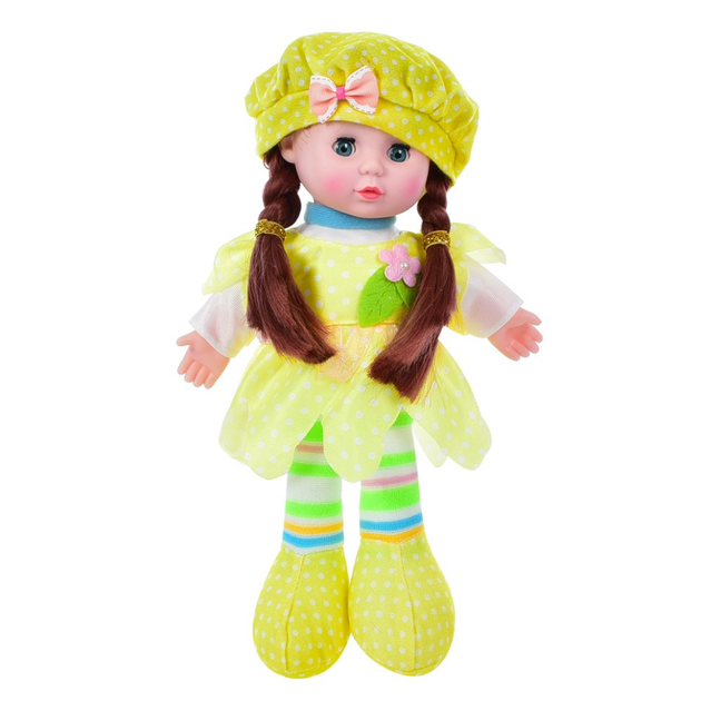 Лялька м'яконабивна музична 28 см Жовтий