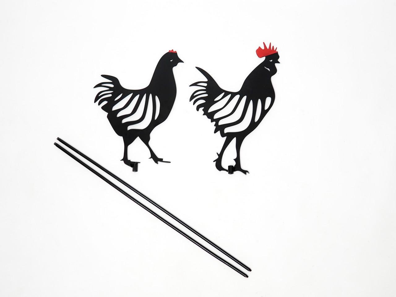 Садовая фигура Курица и петух металлический колышек для двора/сада/газона (DCR032) - фото 5