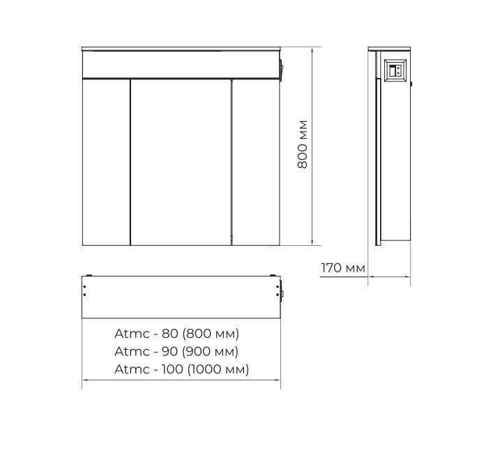 Зеркальный шкаф для ванной Allet Atmc-80 ВанЛанд с LED подсветкой (00012VAN) - фото 4 Зеркальный шкаф для ванной Allet Atmc-80 ВанЛанд с LED подсветкой (00012VAN) - фото 4