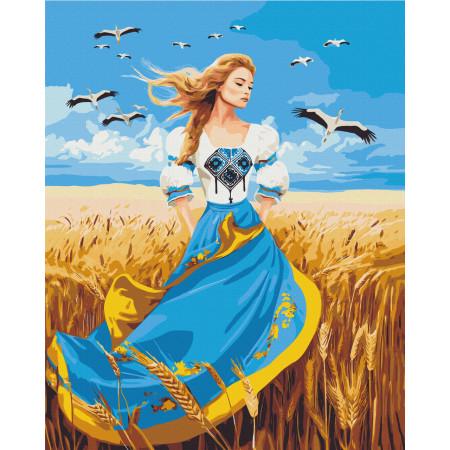 Картина по номерам ORIGAMI Девушка в патриотическом платье 40х50 см (LW32580)