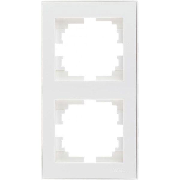 Рамка 2-местная вертикальная Lezard Rain Белый