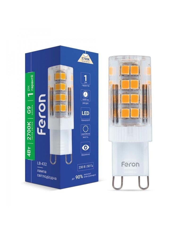 Светодиодная лампа Feron LB-432 Bulb G9 4W 2700K 350Lm IP20 (24421923)