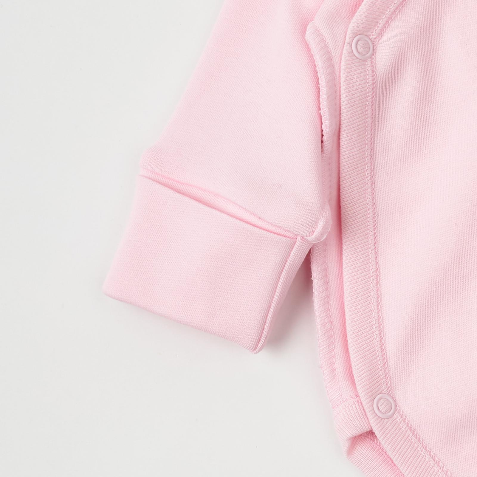 Боди с длинным рукавом на запах 62-68 см Розовый - фото 4 Боди с длинным рукавом на запах 62-68 см Розовый - фото 4