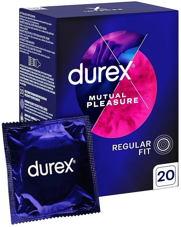 Презервативи DUREX Mutual Pleasure з виступами та гелем Performa 20 шт.