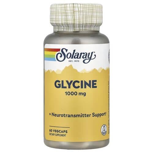 Глицин Solaray Glycine 1000 мг 60 растительных капс. (SOR-18348)