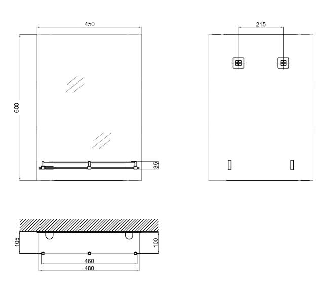 Дзеркало настінне Zerix SANSA MRZ04 прямокутне 600x450 мм (OL-ZX5626) - фото 6 Дзеркало настінне Zerix SANSA MRZ04 прямокутне 600x450 мм (OL-ZX5626) - фото 6