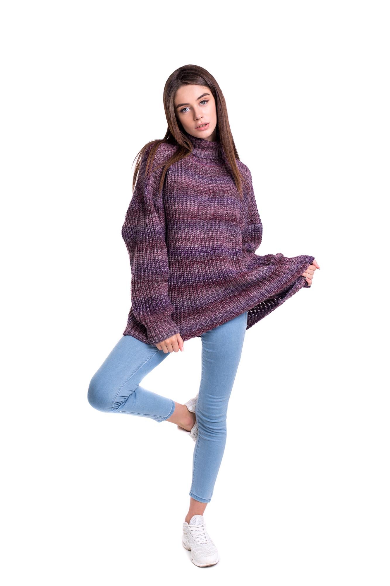 Женский свитер Bakhur oversize Лиловый меланж (3167)