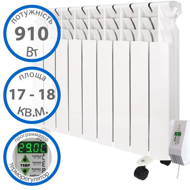 Електробатарея ECOTEPLO з терморегулятором 9 секцій 18 м2 910 Вт - фото 3 Електробатарея ECOTEPLO з терморегулятором 9 секцій 18 м2 910 Вт - фото 3