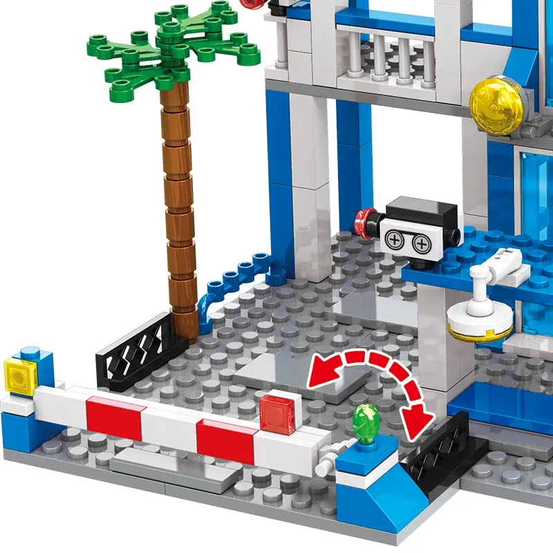 Конструктор City полицейский участок с тюрьмой/персонажами и машинками 753 дет. - фото 5