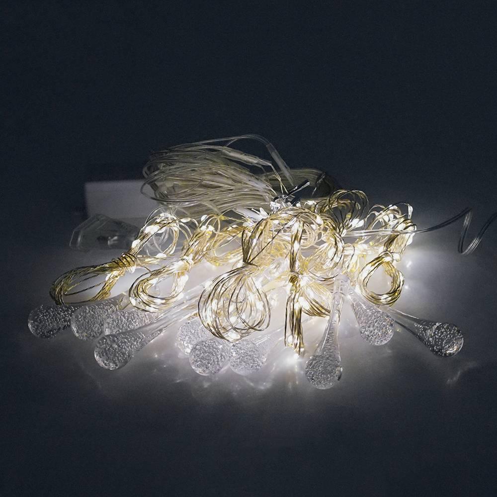 Гірлянда 400 LED Крапля мідний провід 8 режимів 2х2 м прозора ізоляція White Hot