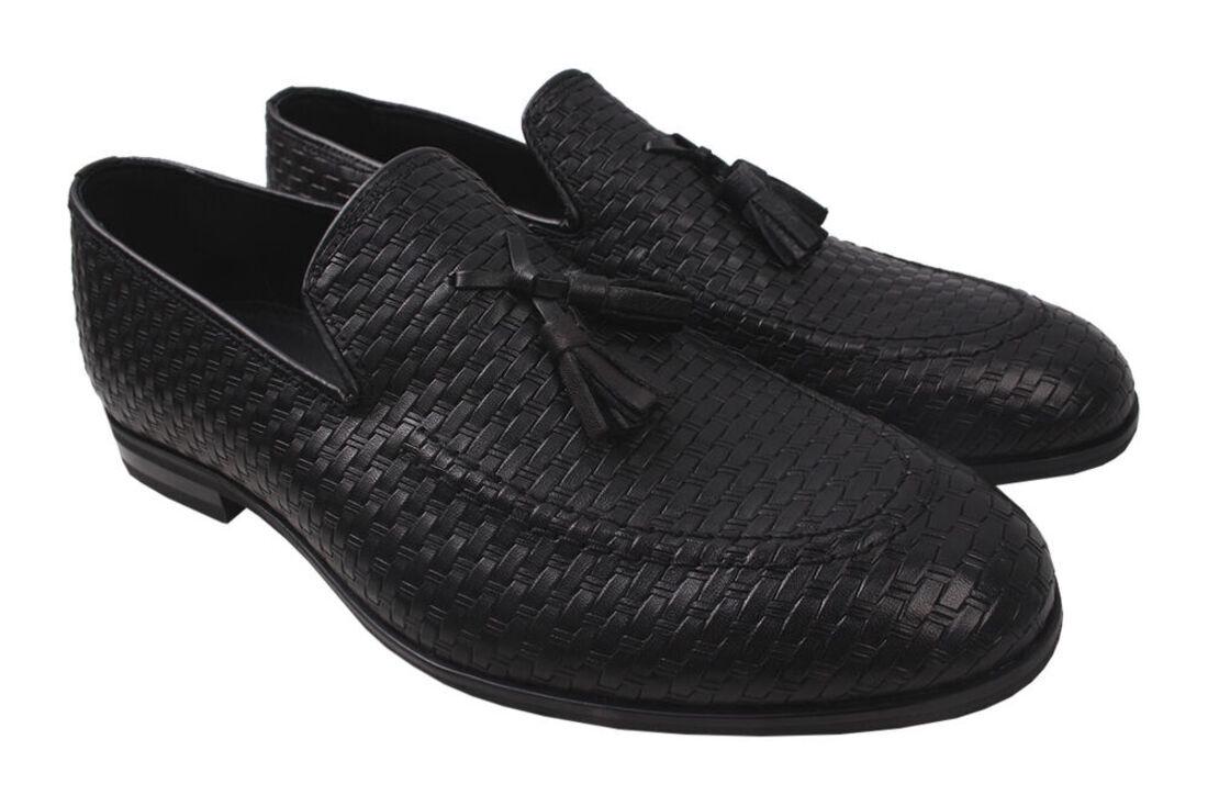 Туфли-лоферы мужские Vadrus из кожи р. 40 Черный (256-20DT)