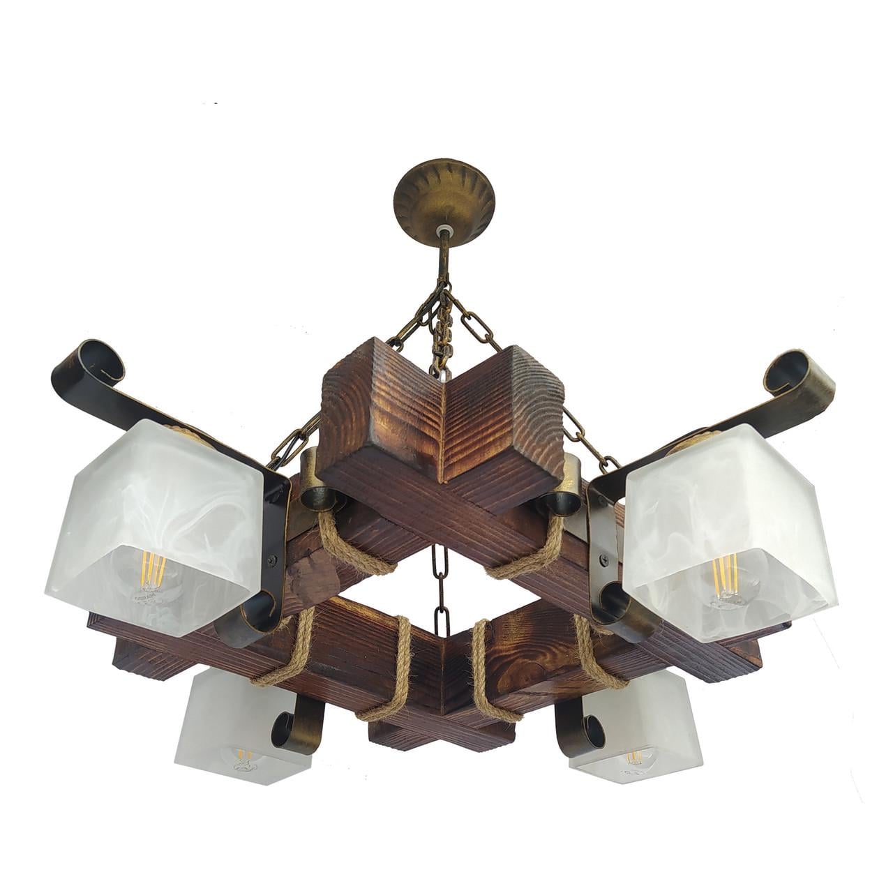 Люстра Lampario из дерева на четыре плафона (69021267) Люстра Lampario из дерева на четыре плафона (69021267)