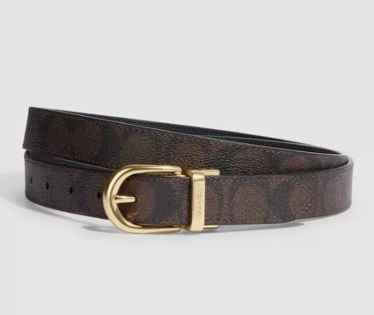 Ремень Coach Harness 25 мм Gold/Brown (C12)