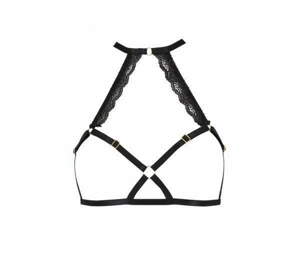 Портупея из стреп с кружевом Passion Exclusive LORRY BRA L/XL Black