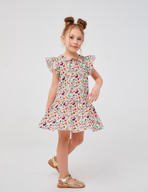 Платье детское для девочки Smil 100 cotton ситец 104 см Луг (120350)
