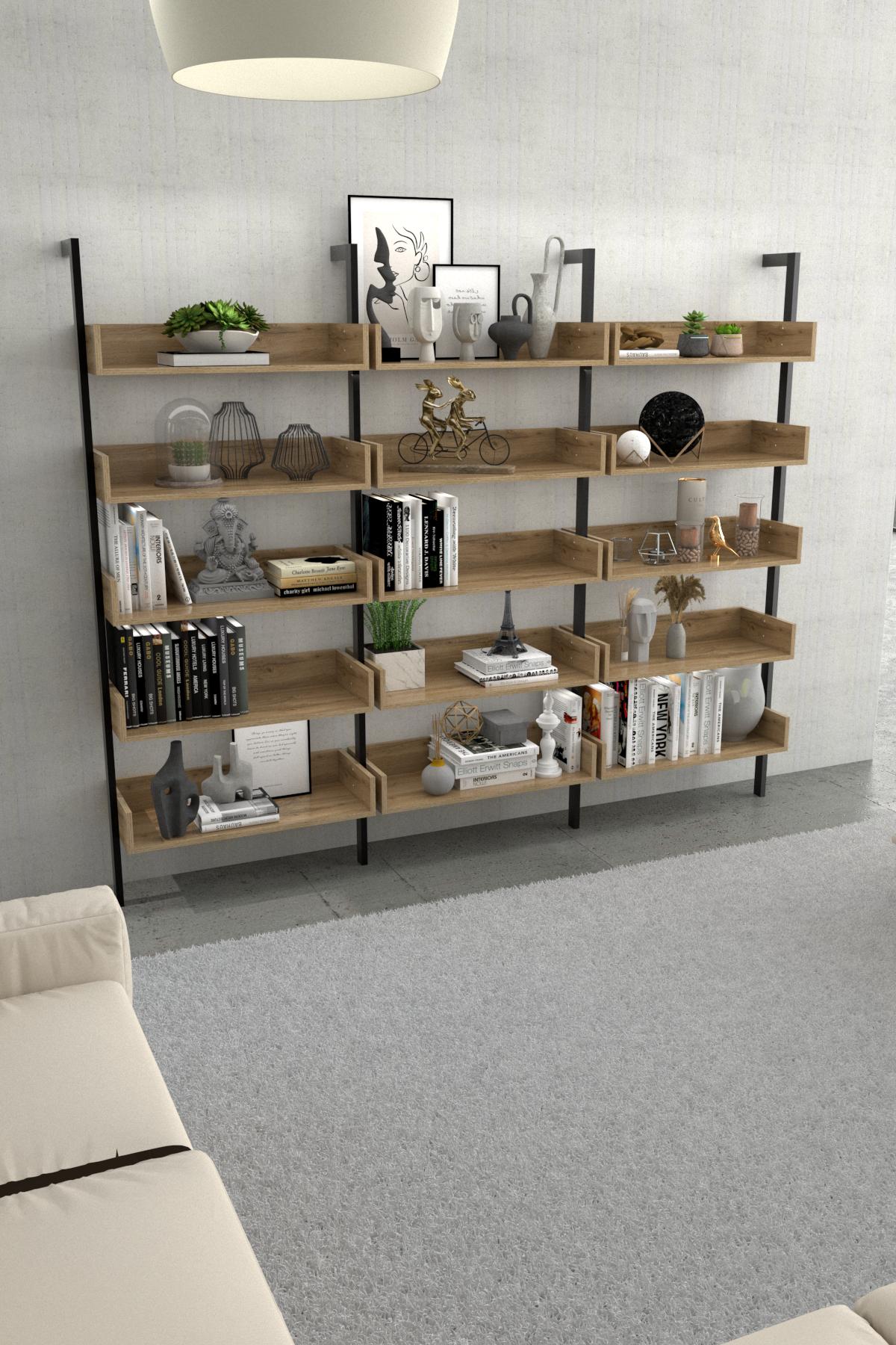 Стеллаж модульный EcoLoft Varo DSP-1264-1 в стиле лофт Дуб Аппалачи (DSP-1264-1)