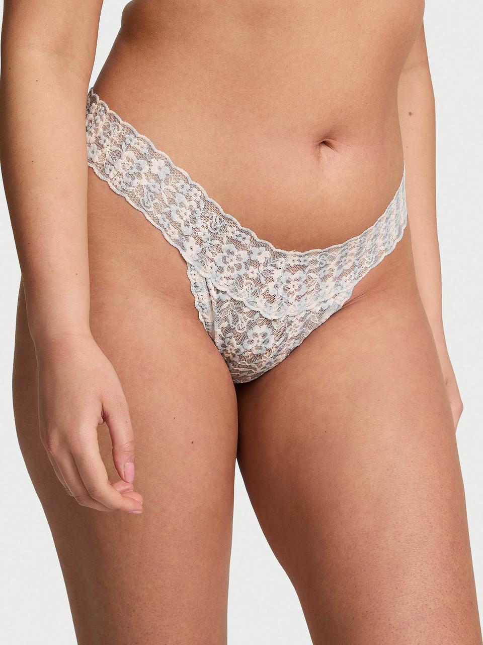 Трусики женские Victoria's Secret Lace Thong XS Голубой (2267599876581)