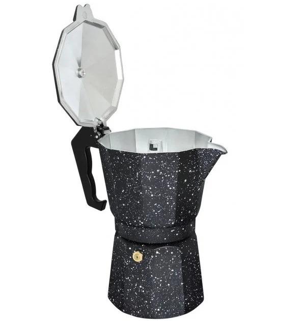 Кавоварка гейзерна Edenberg з мармуровим покриттям на 9 порцій кави 450 мл Чорний (3786) - фото 3