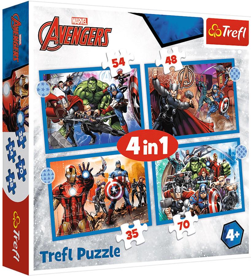 Пазлы Trefl 34386 4in1 Марвел Храбрые мстители (17893)