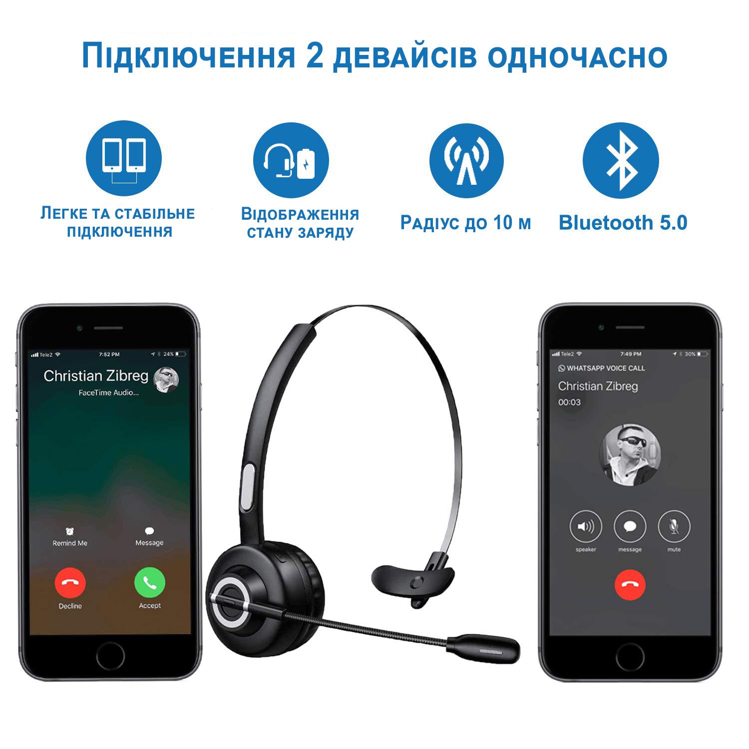 Bluetooth гарнітура для колл центру Digital Lion BH-M97 бездротовий мікрофон для конференції - фото 3