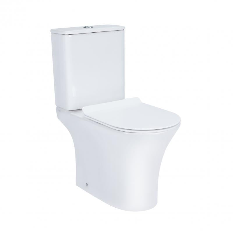Унитаз-компакт Q-tap Presto безободочный с сиденьем Soft-close (QT24221217AW)