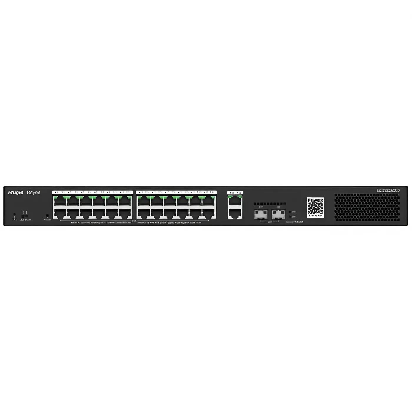 Комутатор Ethernet Ruijie RG-ES228GS-P 28 PoE керований 56 Gbps Чорний (30067343) - фото 2 Комутатор Ethernet Ruijie RG-ES228GS-P 28 PoE керований 56 Gbps Чорний (30067343) - фото 2