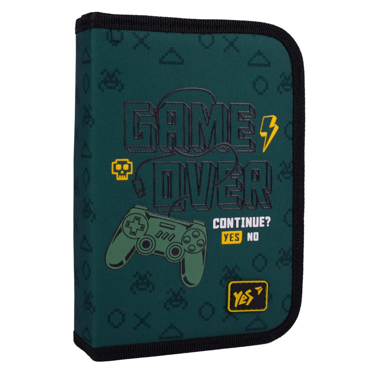Пенал школьный YES Game Fan жесткий 1 отделение Зеленый (533653)