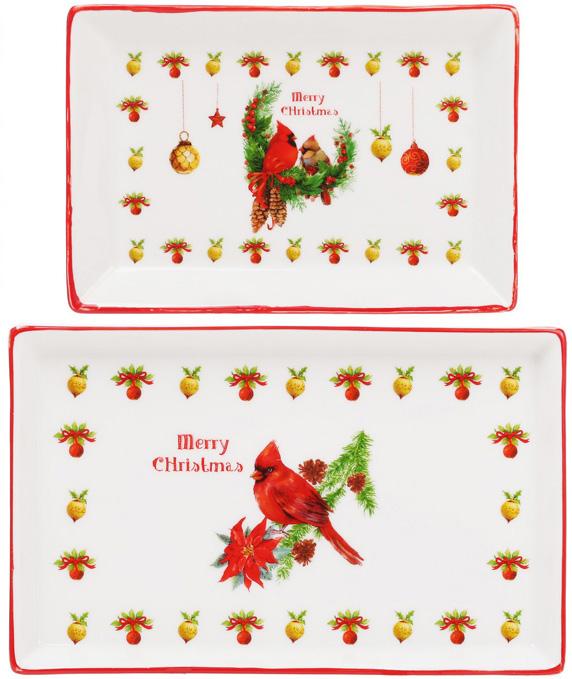 Набор блюд для сервировки Merry Christmas из фарфора 3 шт. (BD-283-109)