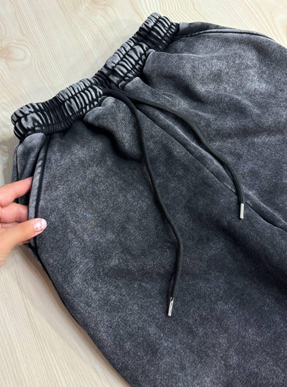 Костюм женский Joy One 2166-11 утепленный вареный худи с брюками палаццо M Черный (5959) - фото 6 Костюм женский Joy One 2166-11 утепленный вареный худи с брюками палаццо M Черный (5959) - фото 6