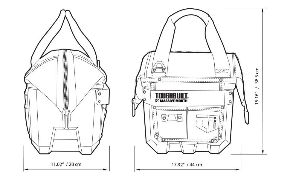 Сумка для инструмента ToughBuilt с большой горловиной (TB-CT-62-12-BEA) - фото 7