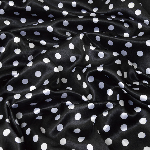Ткань атлас IDEIA Горох 1,45 м Черный (2200004114309)
