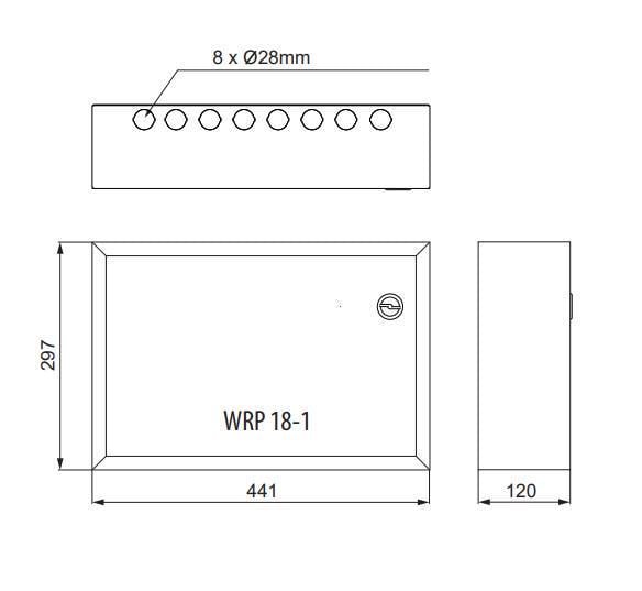 Щит розподільний ETI WRP18-1 18 модулів IP30 навісний металевий 297х441х120 мм (1101381) - фото 2 Щит розподільний ETI WRP18-1 18 модулів IP30 навісний металевий 297х441х120 мм (1101381) - фото 2