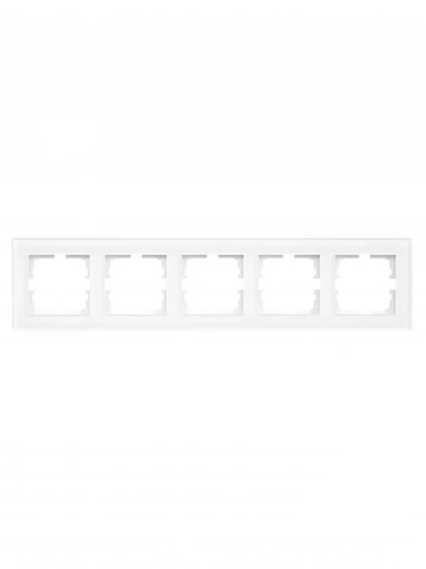 Рамка п'ятимісна Vesna горизонтальна Білий матовий (742-5380-150)