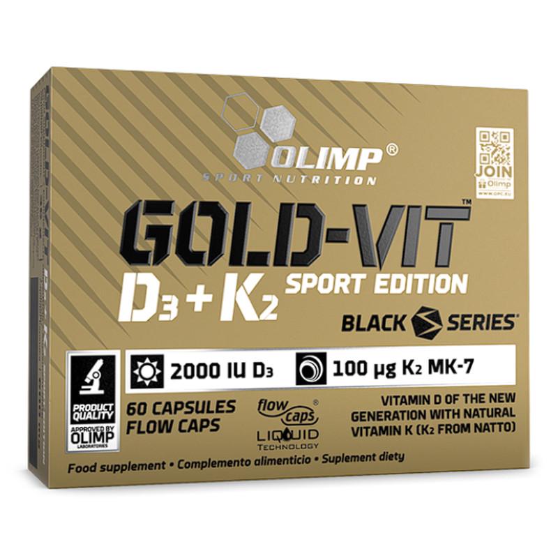 Витамин D3 и К2 Olimp Gold-Vit D3 + K2 Sport Edition 2000 IU/100 µg 60 капс. (19358-01)