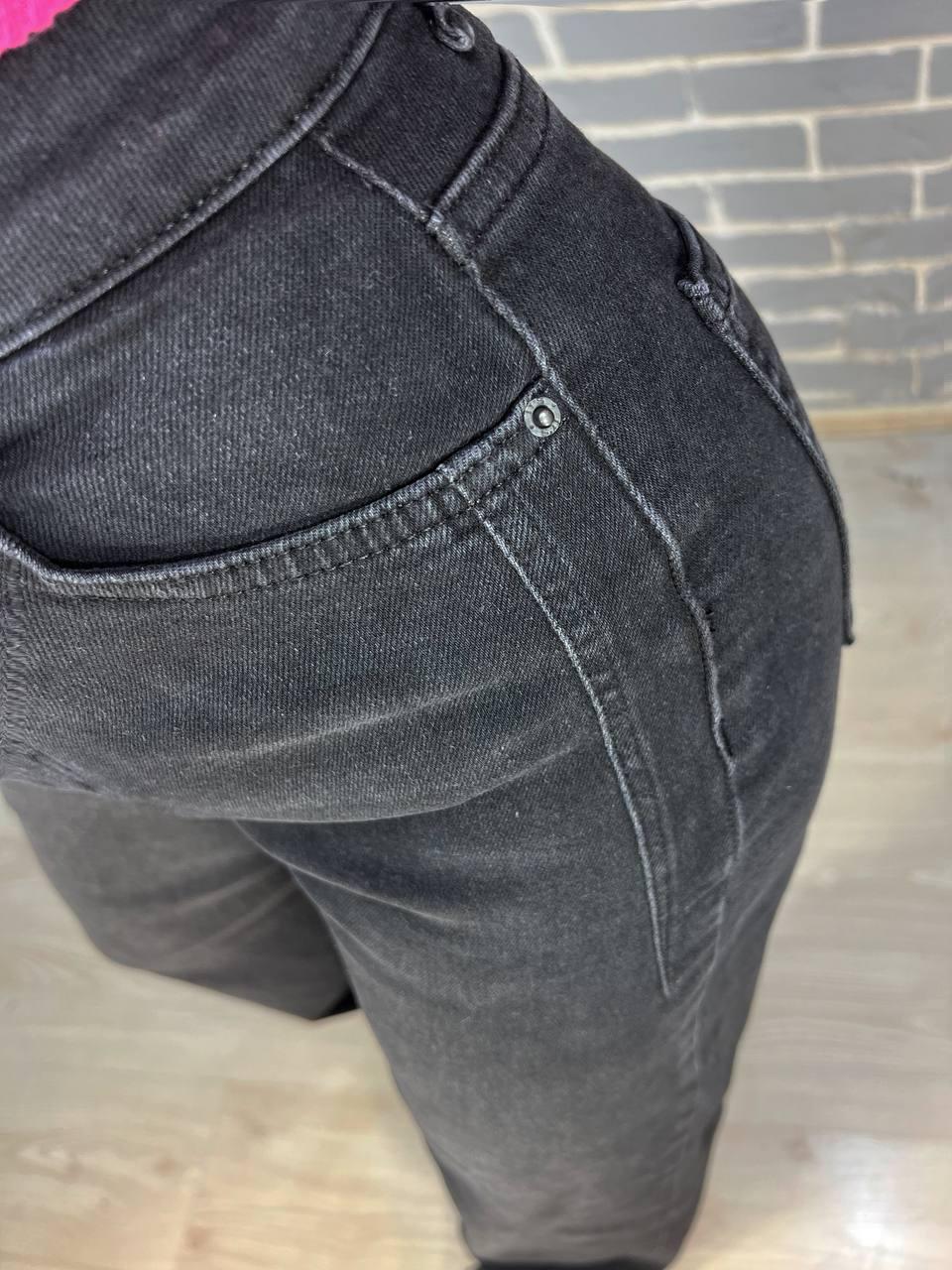 Джинсы женские Its Basic 2506 палаццо вытачки на бедрах стрейчевые р. 34 Черный (2976) - фото 4