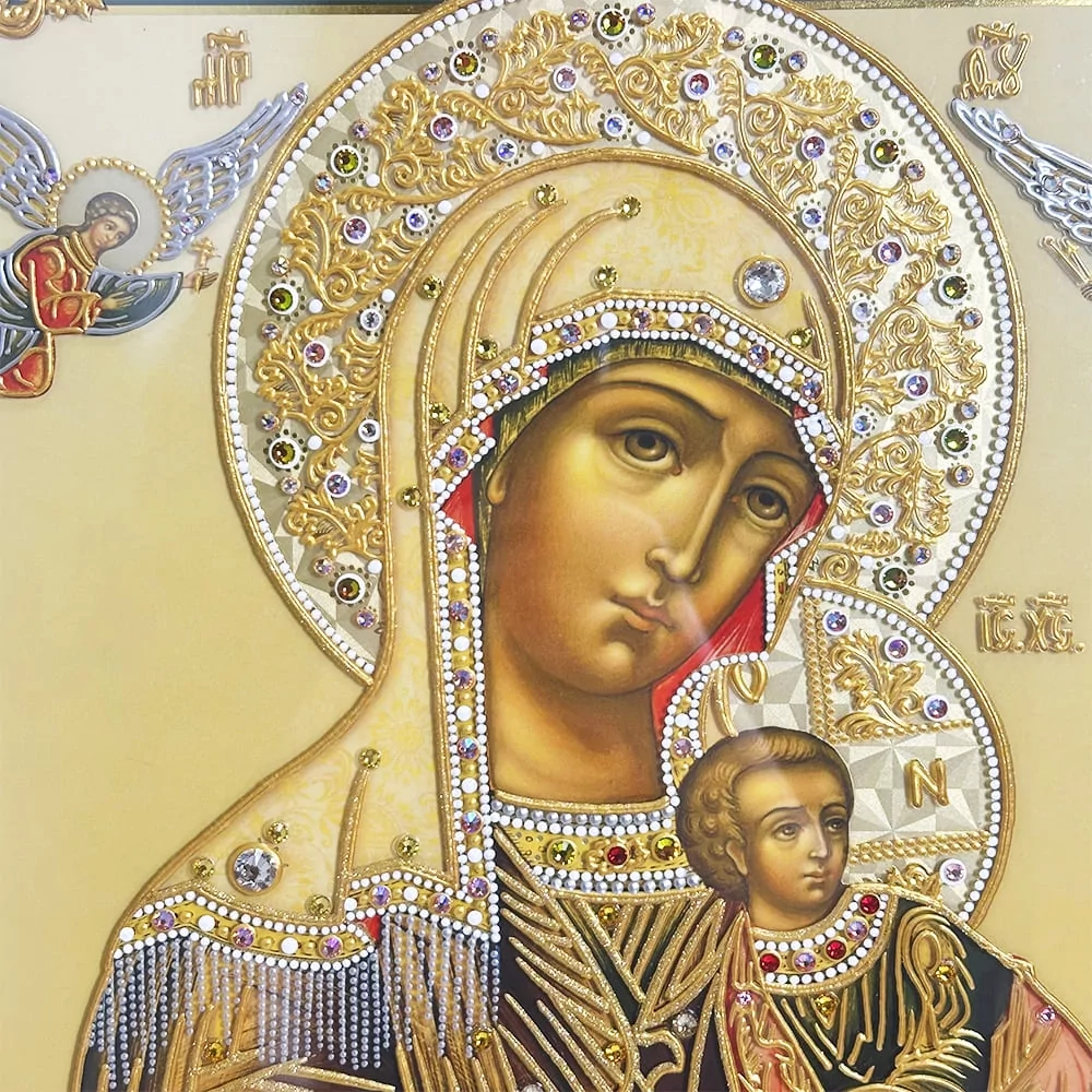 Ікона Богородиця Страсна на склі у фігурній рамі (201011795) - фото 3 Ікона Богородиця Страсна на склі у фігурній рамі (201011795) - фото 3