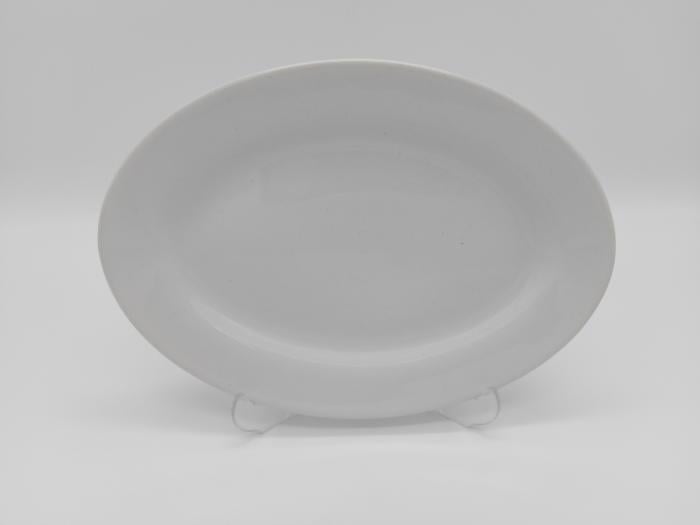 Блюдо овальное Гладь сервировочное керамическое 25x18 см Белый (441440612)