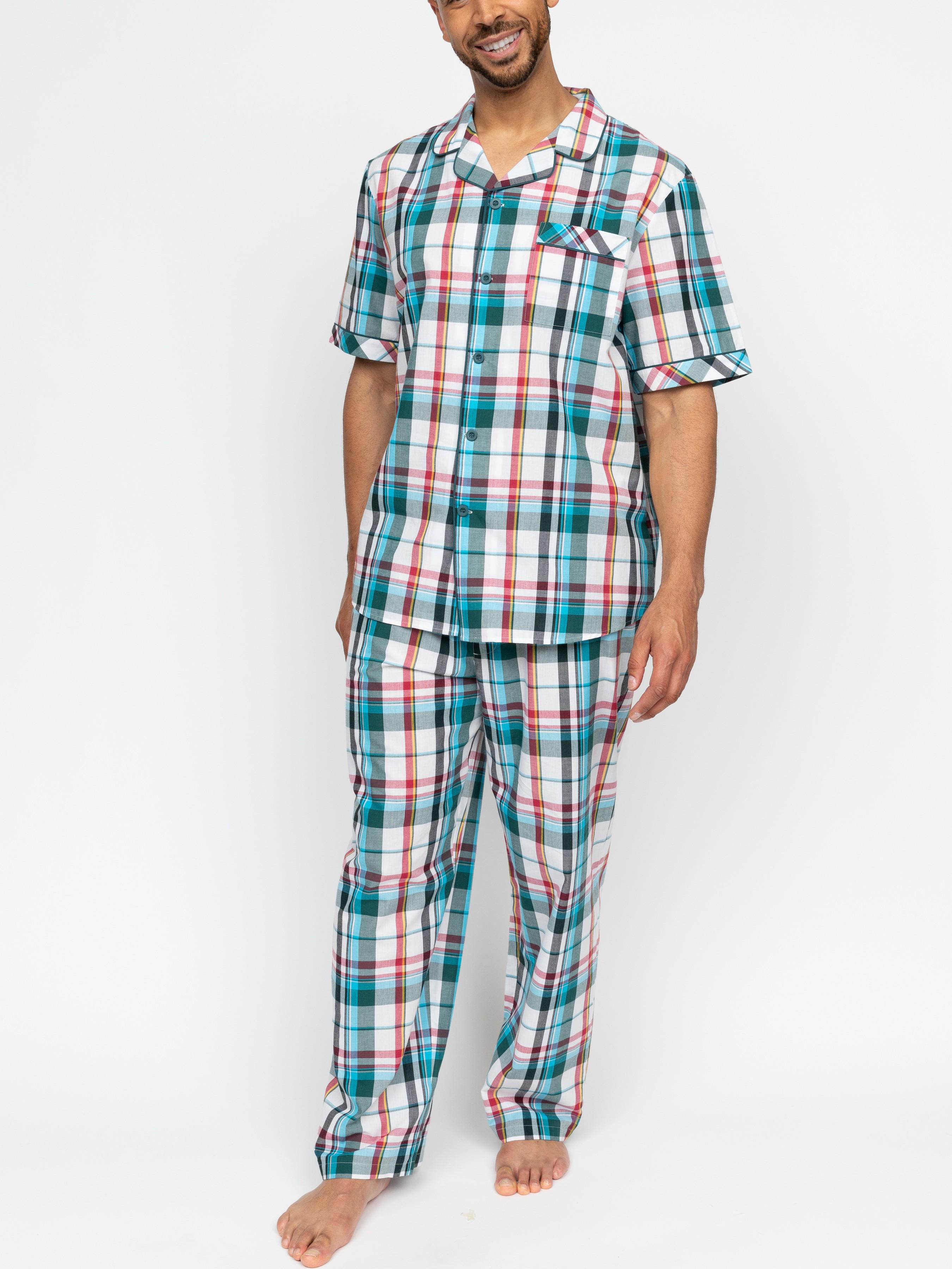 Пижама мужская CYBERJAMMIES Theo 3100-3101 M Зеленый в клетку (5051877573499)