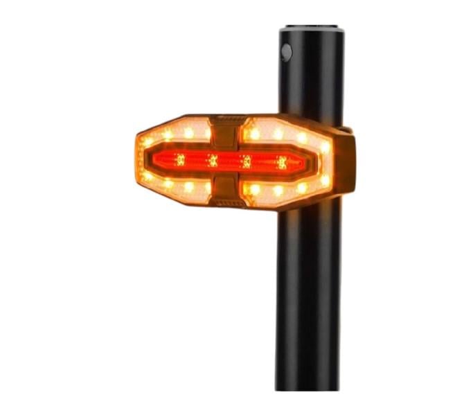 Фара велосипедная задняя Стоп-повороты аккумуляторная с пультом CR2032 9,5х3 см (LU000887) Фара велосипедная задняя Стоп-повороты аккумуляторная с пультом CR2032 9,5х3 см (LU000887)