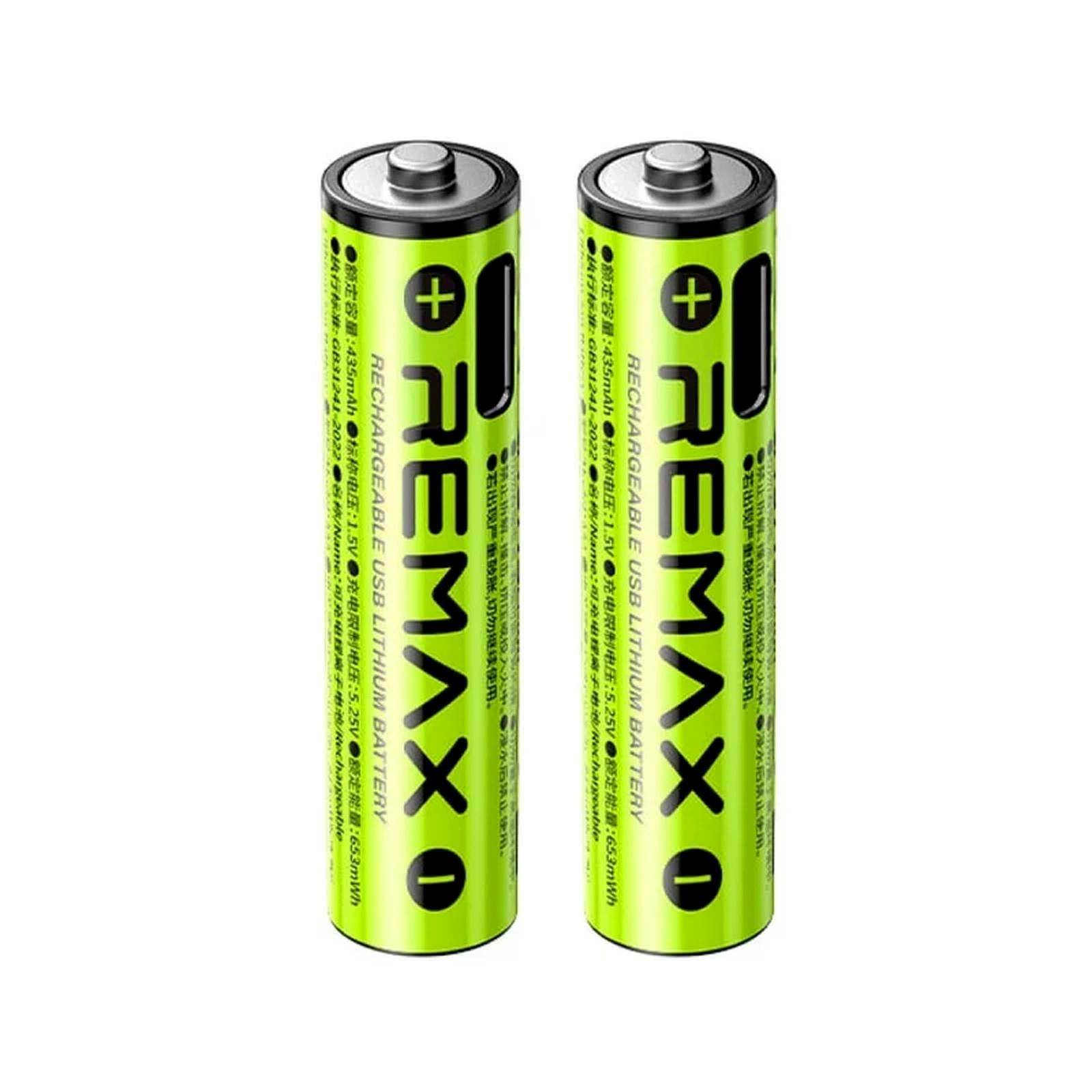 Аккумуляторные батареи Remax New Energy Rechargeable USB 2 шт. AAA 220 mAh Зеленый с черным (6954851255413)