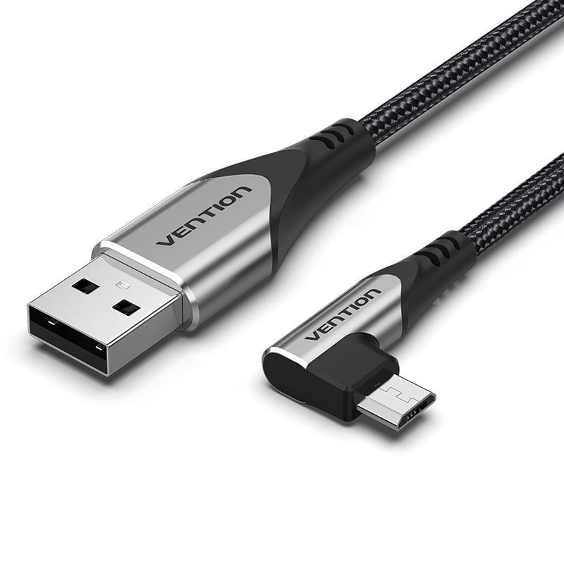 Кабель кутовий Vention USB-A/Micro-USB 2 м Темно-сірий космос Кабель кутовий Vention USB-A/Micro-USB 2 м Темно-сірий космос