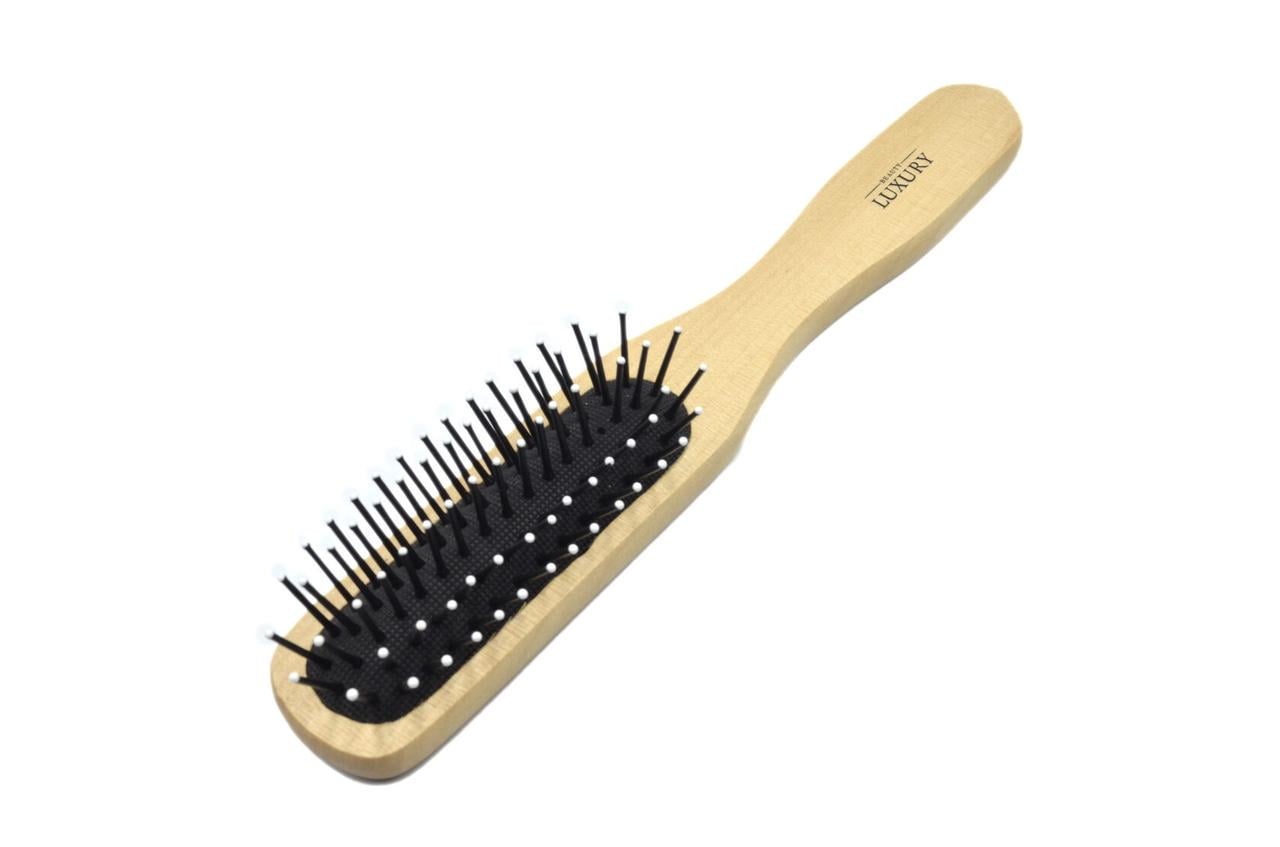 Щетка массажная для волос деревянная Beauty Luxury HB-03-04