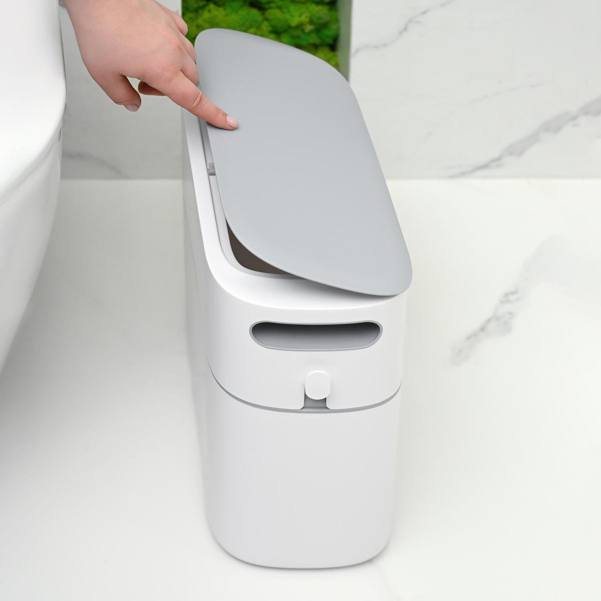 Мусорное ведро MVM BIN-22 12L white/gray с крышкой 12 л Серый (224806) - фото 3 Мусорное ведро MVM BIN-22 12L white/gray с крышкой 12 л Серый (224806) - фото 3