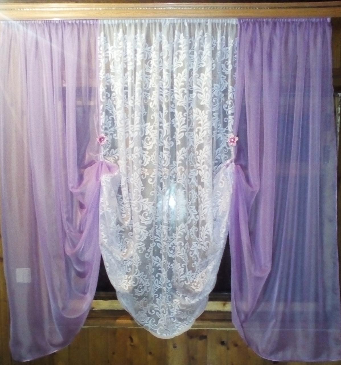 Кухонная занавеска Люсия венезль Сиреневый (1105804515) - фото 2 Кухонная занавеска Люсия венезль Сиреневый (1105804515) - фото 2