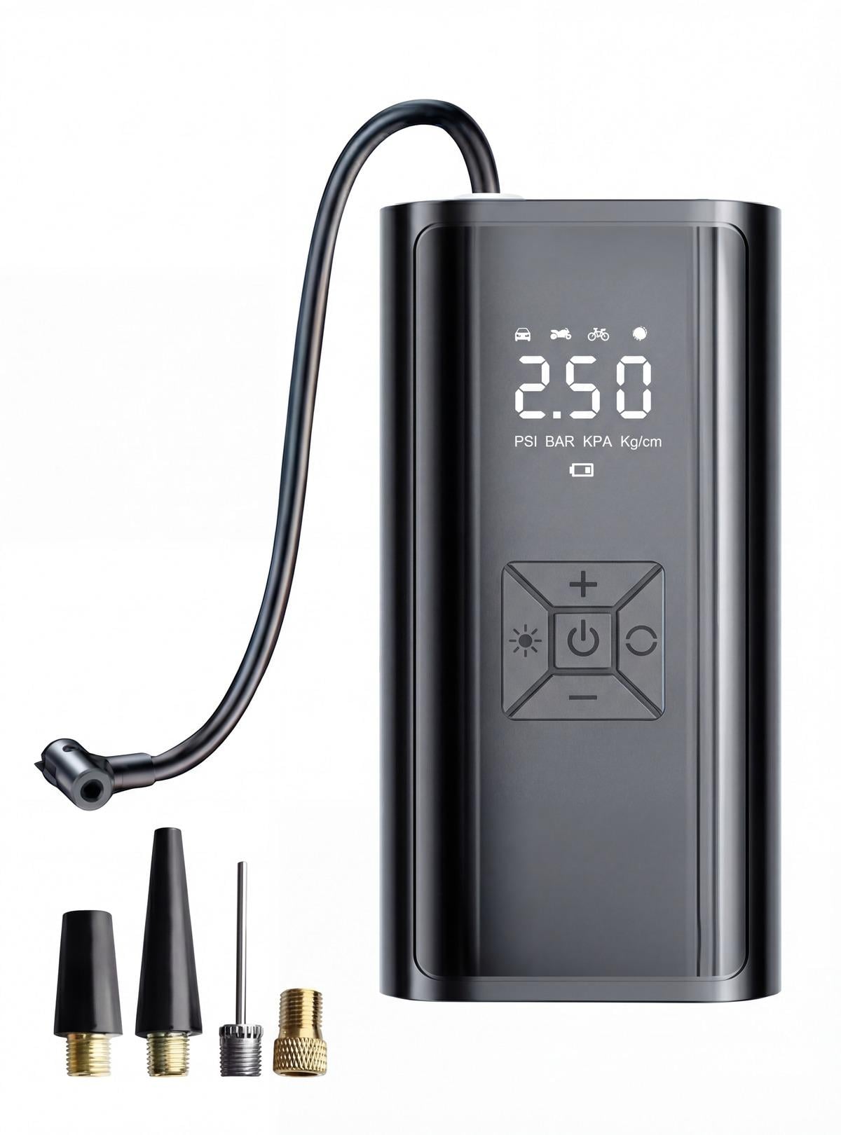 Компресор акумуляторний OnePro з ліхтариком та цифровим дисплеєм Чорний (73977) Компресор акумуляторний OnePro з ліхтариком та цифровим дисплеєм Чорний (73977)