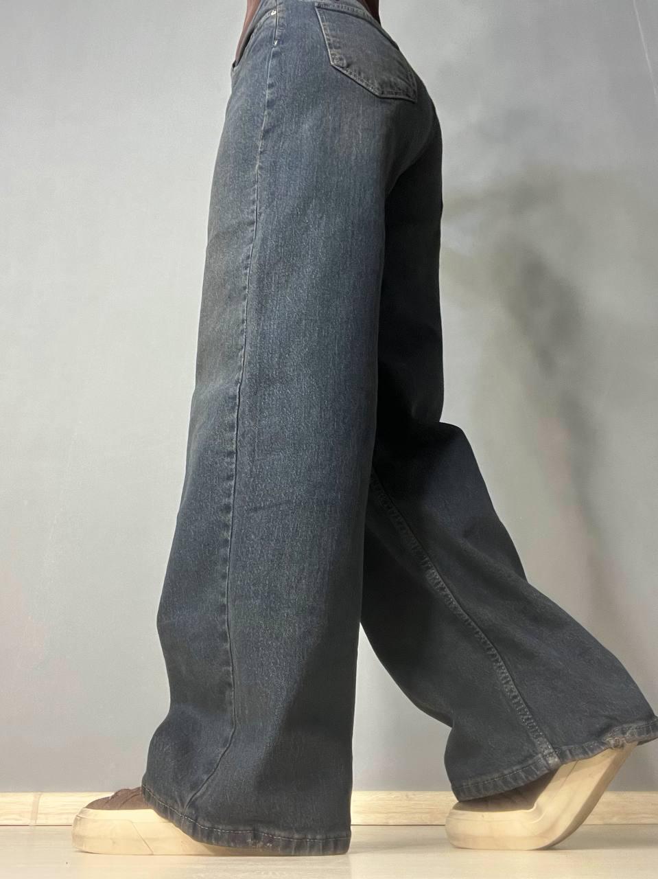 Джинсы женские I8 55516 Baggy Straight fit палаццо ровные от бедра р. 25 Синий с коричневым (2707) - фото 3