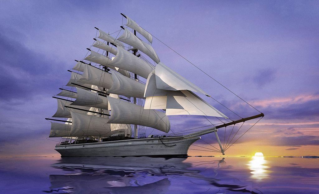 Фотообои флизелиновые 3D 368x254 см Consalnet Штиль вокруг корабля (892V8)